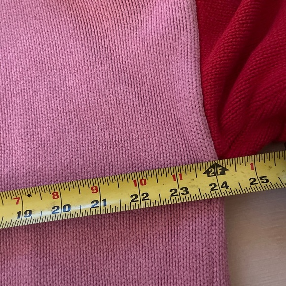 525 America Crewneck Sweater - Women's Large Red Pink Navy - Colorblock Knit - Picture 9 of 9